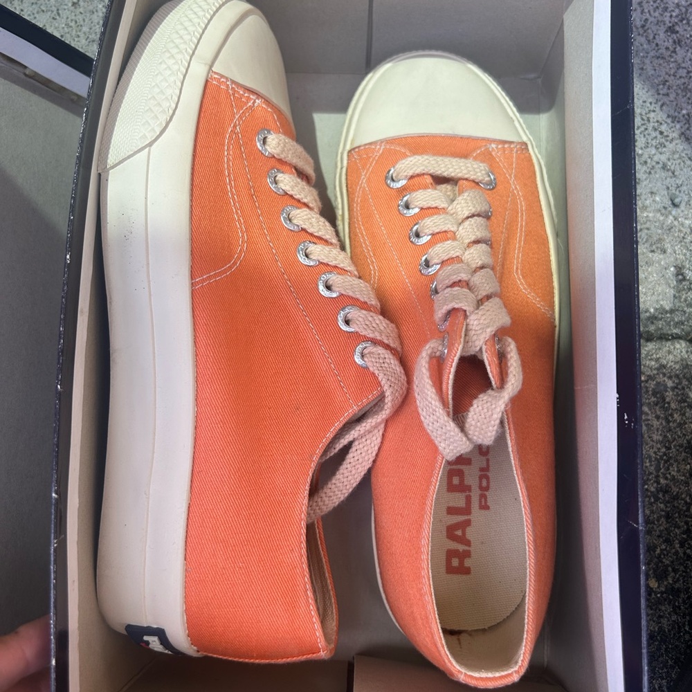Vintage Ralph Lauren Orange Canvas Sneakers